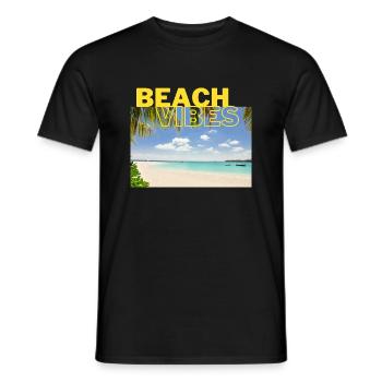 Beach 25 - Männer T-Shirt - Schwarz - Vorne - AI Model Male 178 light (178cm)