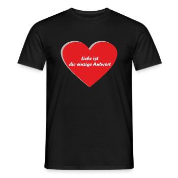 Herz, rot, Spruch - Männer T-Shirt - Schwarz - Vorne - AI Model Male 178 light (178cm)