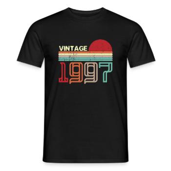 Vintage 1997 Anniversaire rétro sunset design - T-shirt homme - noir - Devant - AI Model Male 178 light (178cm)