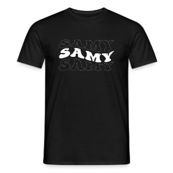 Drôle Samy Groovy 4 Hommes Femmes Cool Samy Tie Dye - T-shirt homme - noir - Devant - AI Model Male 178 light (178cm)