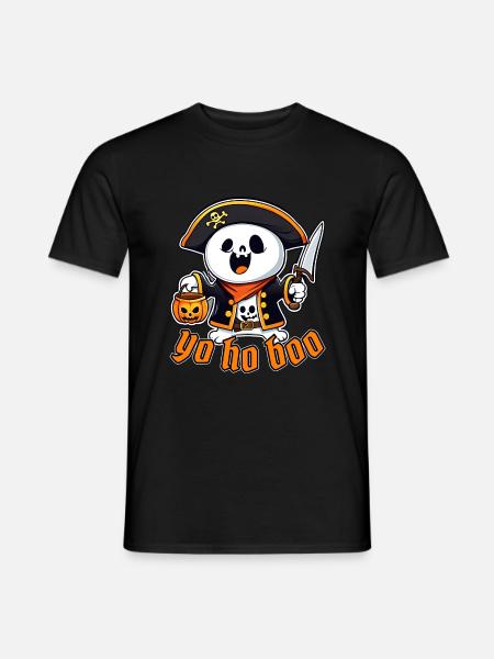 Lustig Halloween Piraten Geist T-Shirt Sweatshirt - Männer T-Shirt - Schwarz