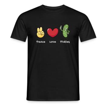 Peace, Love Pickles Retro Vintage Pickles Lover - Men's T-Shirt - black - Front - AI Model Male 178 light (178cm)