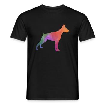 DOBERMAN colorful - Men's T-Shirt - black - Front - AI Model Male 178 light (178cm)
