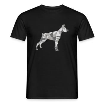 GEOMETRIC DOBERMAN - Men's T-Shirt - black - Front - AI Model Male 178 light (178cm)