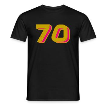 70. 70 YEARS. 70TH ANNIVERSARY. 70TH ANNIVERSARY. - Men's T-Shirt - black - Front - AI Model Male 178 light (178cm)