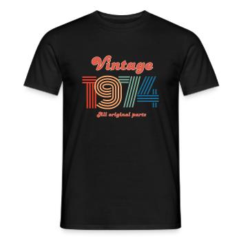 Jahrgang 1974, alle Originalteile - Männer T-Shirt - Schwarz - Vorne - AI Model Male 178 light (178cm)
