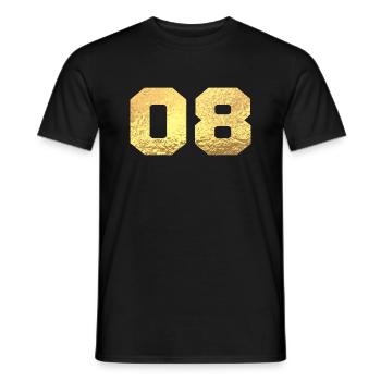 Number 8 Gold Glitter - 8th Anniversary - Men's T-Shirt - black - Front - AI Model Male 178 light (178cm)