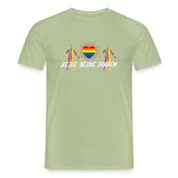 Zeige deine Farben - Männer T-Shirt - Sage - Vorne - AI Model Male 178 light (178cm)
