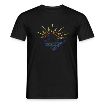 Sunset Wave - Men's T-Shirt - black - Front - AI Model Male 178 light (178cm)