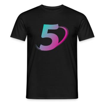 Number 5 multicolor - Men's T-Shirt - black - Front - AI Model Male 178 light (178cm)