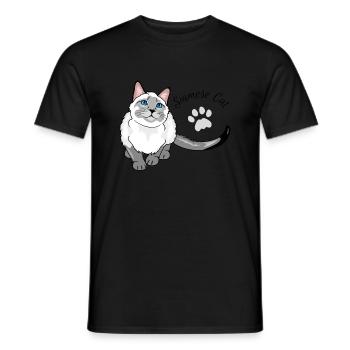 Neugierige Siamkatze - Männer T-Shirt - Schwarz - Vorne - AI Model Male 178 light (178cm)