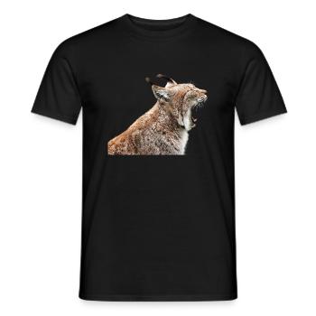 linx luchs cat katze - Männer T-Shirt - Schwarz - Vorne - AI Model Male 178 light (178cm)