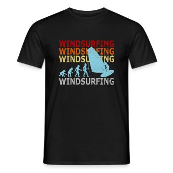 Retro Vintage Windsurfer Evolution Windsurfen - Männer T-Shirt - Schwarz - Vorne - AI Model Male 178 light (178cm)