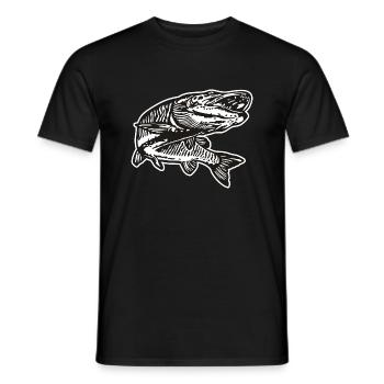 Hecht mit kontur - Männer T-Shirt - Schwarz - Vorne - AI Model Male 178 light (178cm)