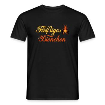 Fleißiges-Bienchen + Biene seitlich - Männer T-Shirt - Schwarz - Vorne - AI Model Male 178 light (178cm)