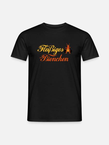 Fleißiges-Bienchen + Biene seitlich - Männer T-Shirt - Schwarz