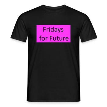 Fridays for Future Slogan pink - Men's T-Shirt - black - Front - AI Model Male 178 light (178cm)