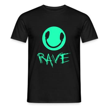 Rave Raver Techno - T-shirt homme - noir - Devant - AI Model Male 178 light (178cm)