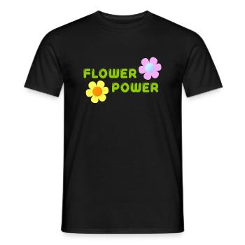 FLOWER POWER - T-shirt homme - noir - Devant - AI Model Male 178 light (178cm)