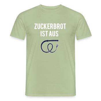 BDSM Lustiger Meister Spruch Peitsche Zuckerbrot - Männer T-Shirt - Sage - Vorne - AI Model Male 178 light (178cm)