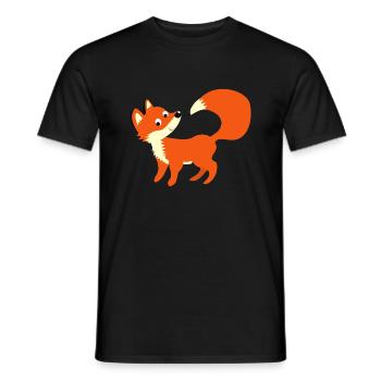 Fox - smart fox for schooling - Men's T-Shirt - black - Front - AI Model Male 178 light (178cm)