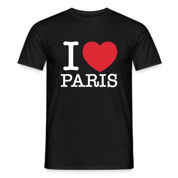 Ich liebe Paris | Ich liebe Paris - Männer T-Shirt - Schwarz - Vorne - AI Model Male 178 light (178cm)