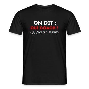 On dit oui coach sinon c'est 100 pompes ! Fitness - T-shirt homme - noir - Devant - AI Model Male 178 light (178cm)
