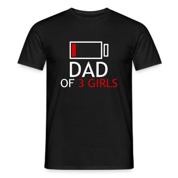 Vater von 3 Mädchen - Männer T-Shirt - Schwarz - Vorne - AI Model Male 178 light (178cm)