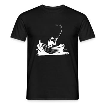 Angler - Fisherman - Boot - Fishing - Männer T-Shirt - Schwarz - Vorne - AI Model Male 178 light (178cm)