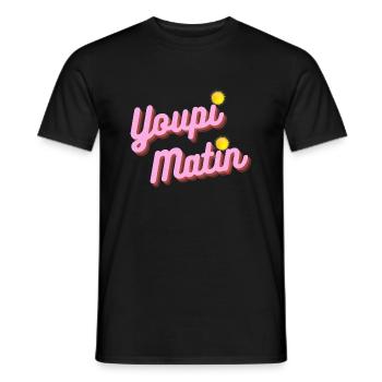 youpi matin - T-shirt homme - noir - Devant - AI Model Male 178 light (178cm)