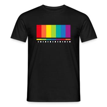 TV Test Image Big Bang Screenshot Mac Display - Men's T-Shirt - black - Front - AI Model Male 178 light (178cm)
