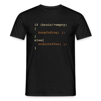 Developer Coffee - Men's T-Shirt - black - Front - AI Model Male 178 light (178cm)