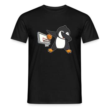 dab dabbing penguin basketball birthday christmas - Men's T-Shirt - black - Front - AI Model Male 178 light (178cm)