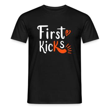 First Kicks First Steps Baby Kids - Men's T-Shirt - black - Front - AI Model Male 178 light (178cm)