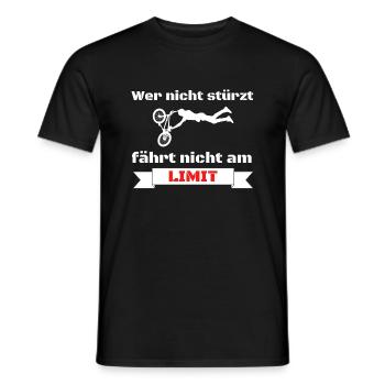 Wer nicht stürzt fährt nicht am Limit - Männer T-Shirt - Schwarz - Vorne - AI Model Male 178 light (178cm)