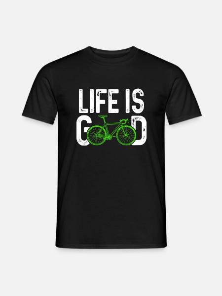 leben ist gut fahrrad - Männer T-Shirt - Schwarz