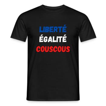 Liberté égalité couscous - T-shirt homme - noir - Devant - AI Model Male 178 light (178cm)