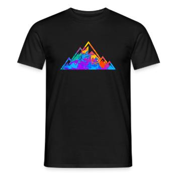 Mountain Mountains Silhouette Wanderer Mountaineer - Men's T-Shirt - black - Front - AI Model Male 178 light (178cm)