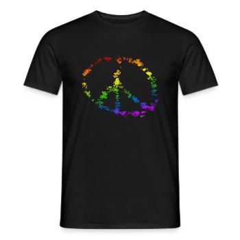 Peace Drawing Freedom Rainbow Colors 3 - T-shirt homme - noir - Devant - AI Model Male 178 light (178cm)