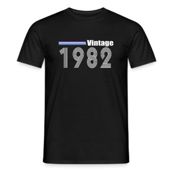 Jahrgang 1982 - Männer T-Shirt - Schwarz - Vorne - AI Model Male 178 light (178cm)