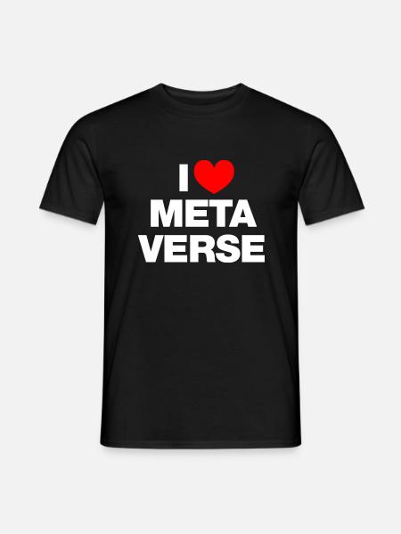 I Love Metaverse (white) - Männer T-Shirt - Schwarz