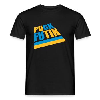 Conception du logo Puck Futin - T-shirt homme - noir - Devant - AI Model Male 178 light (178cm)