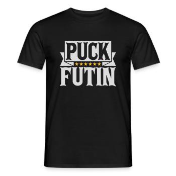 Conception du logo Puck Futin - T-shirt homme - noir - Devant - AI Model Male 178 light (178cm)