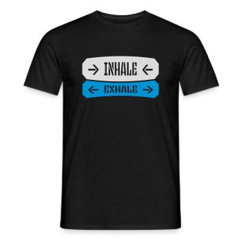 inhale exhale yoga Zitat - Männer T-Shirt - Schwarz - Vorne - AI Model Male 178 light (178cm)