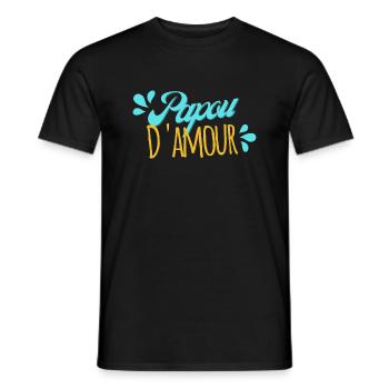 Homme Cadeau Papa Papou D'amour cadeau Papy - T-shirt homme - noir - Devant - AI Model Male 178 light (178cm)