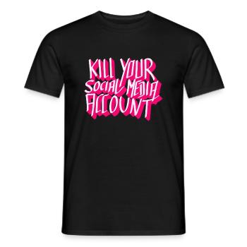 Social media suckz - Männer T-Shirt - Schwarz - Vorne - AI Model Male 178 light (178cm)