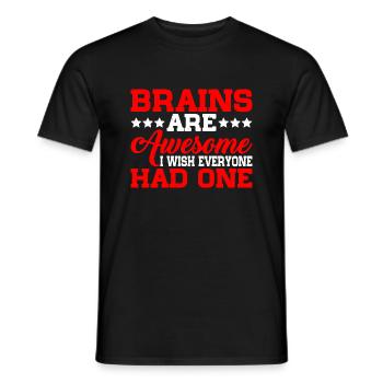 Les cerveaux sont géniaux, j’aimerais que tout le monde en ait un 7 - T-shirt homme - noir - Devant - AI Model Male 178 light (178cm)