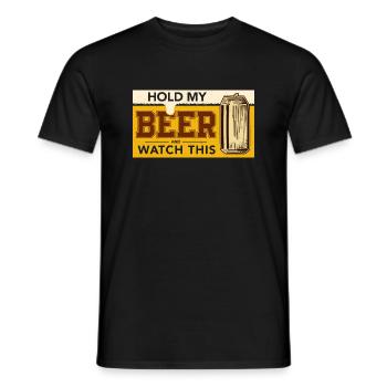 Hold my Beer - Bier Laune - Männer T-Shirt - Schwarz - Vorne - AI Model Male 178 light (178cm)