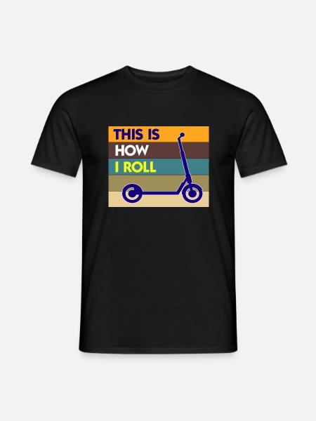 E-Scooter Roller Scooter - T-shirt homme - noir