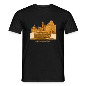 Schwäbisch Gmünd Rathaus Marienbrunnen Baden-Württ - Men's T-Shirt - black - Front - AI Model Male 178 light (178cm)